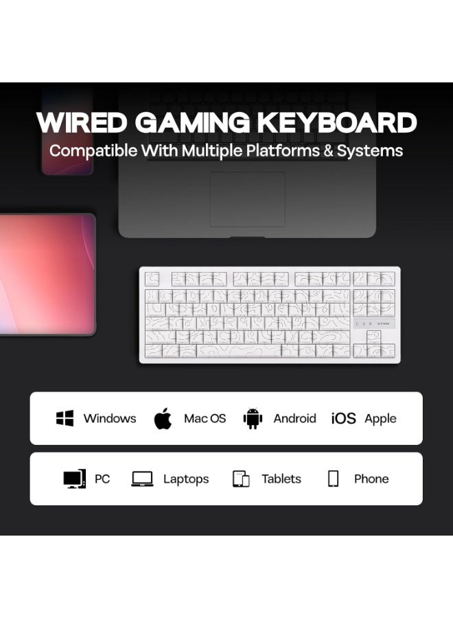 VTER ATO87 HE Magnetic Gaming Keyboard with Adjustable Actuation, Hall Effect Keyboard with 0.125ms Latency, 8K Polling Rate, 87-Key, Hot-Swappable, RGB, Customizable Keys - Image 2